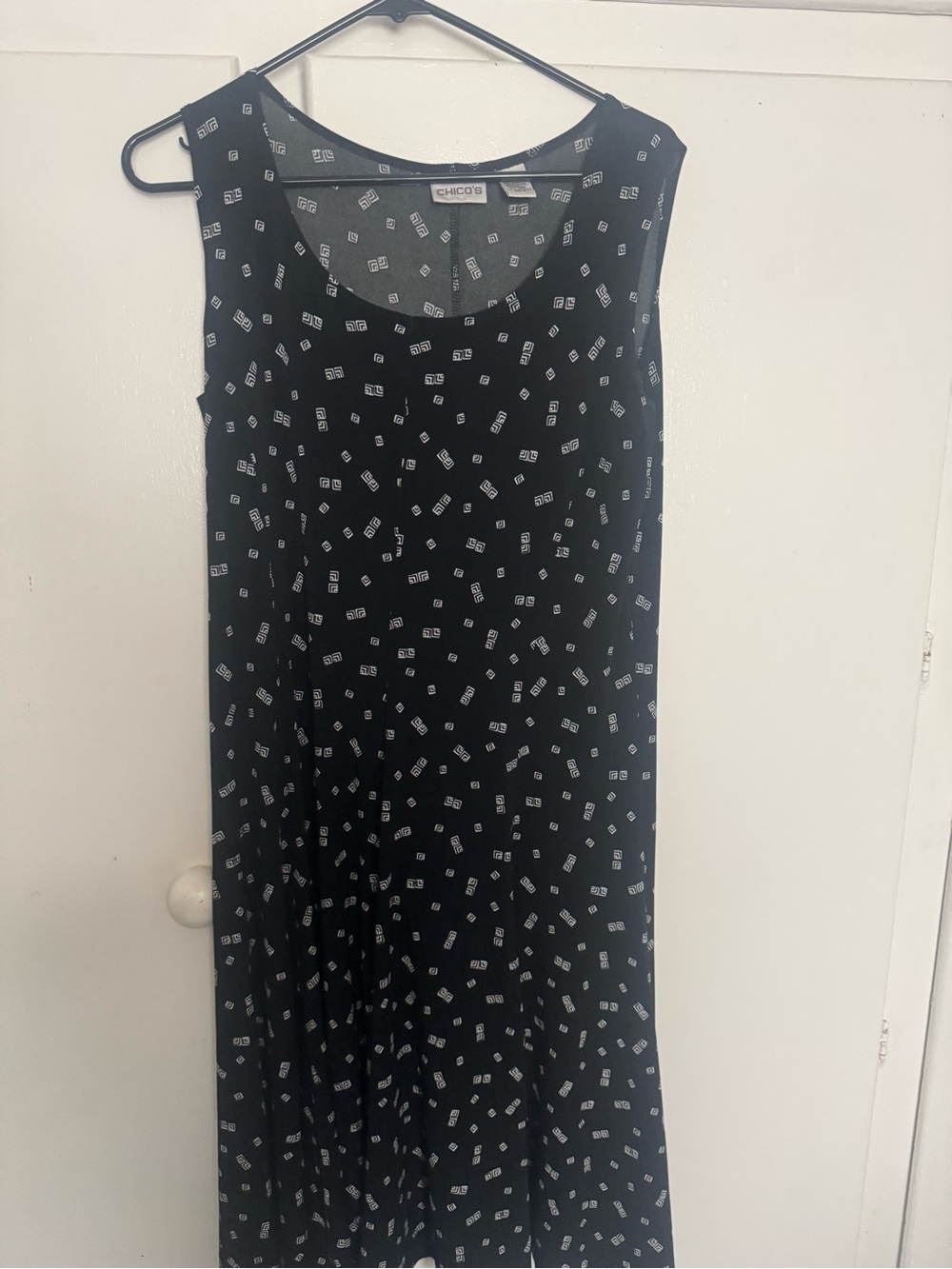 Chico's Black Printed Sleeveless Maxi Dress